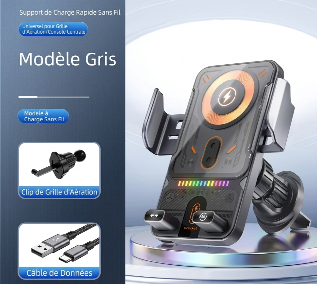 Le Support Téléphone Intelligent pour voiture AutoLock™ Qui Recharge, Verrouille et Stabilise Votre Téléphone Sans Effort
